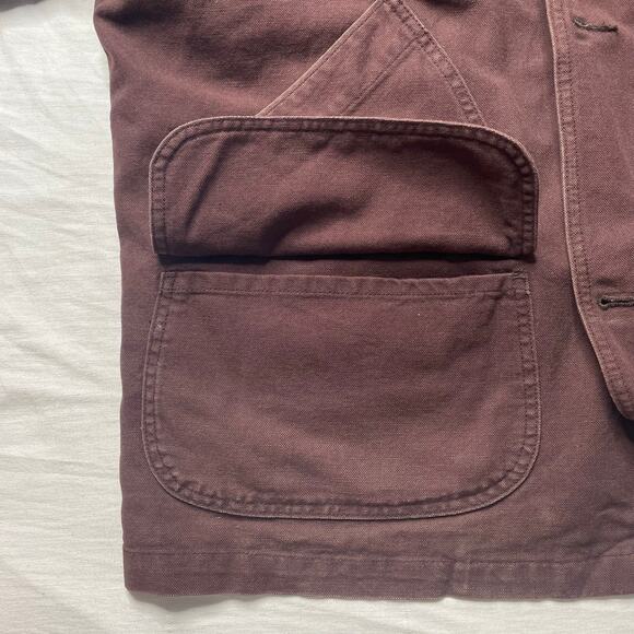 Vintage LL Bean Chore Jacket Mens Large Removable Liner Barn Coat Brown Canvas - Picture 7 of 9